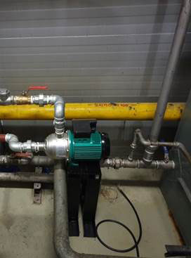 Installation of steam header and soft water joint piping 