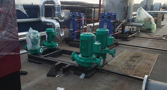 Installation of heat exchanger and pump 